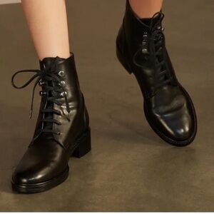 Black Leather Ankle Boots